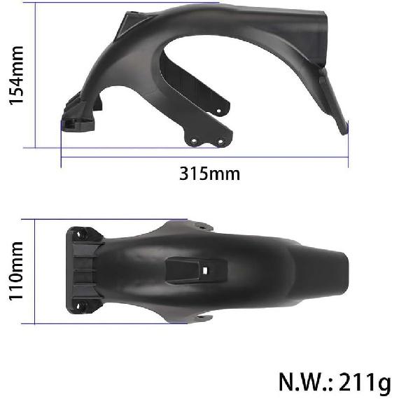 Scooter Rear Mudguard Protective Shield Splash Protection for Segway Max for G2(Hook)