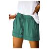 Women's Solid Shorts, Drawstring Belt Pocket Design,Lightweight Gym Shorts For Women, Comfortable Shorts For Women
