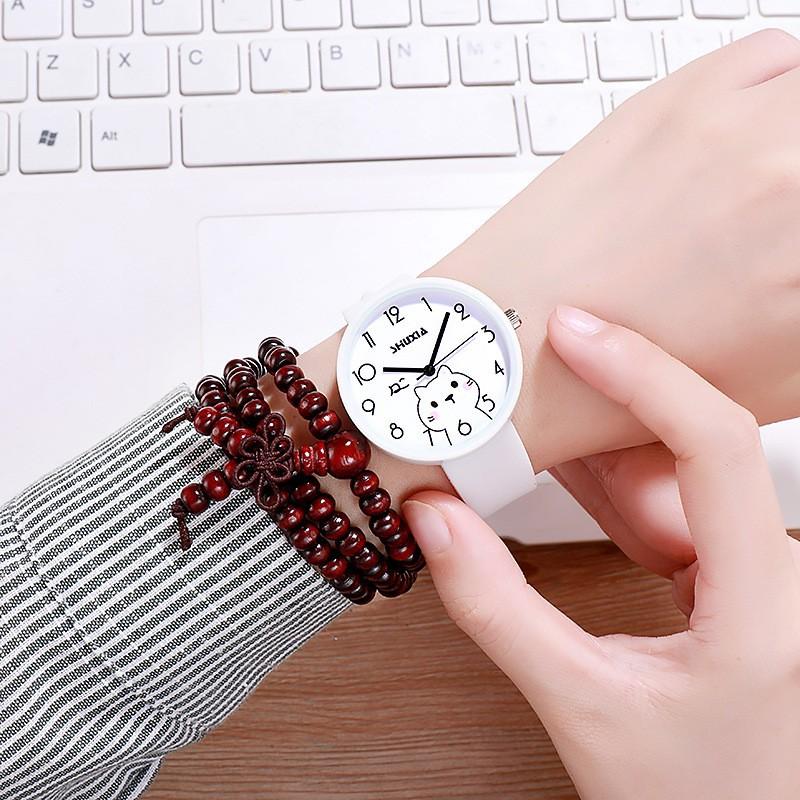 Simple Girl'S Heart Student Watch Exam Watch Girl Small Fresh Versatile Soft Girl Digital Quartz Watch