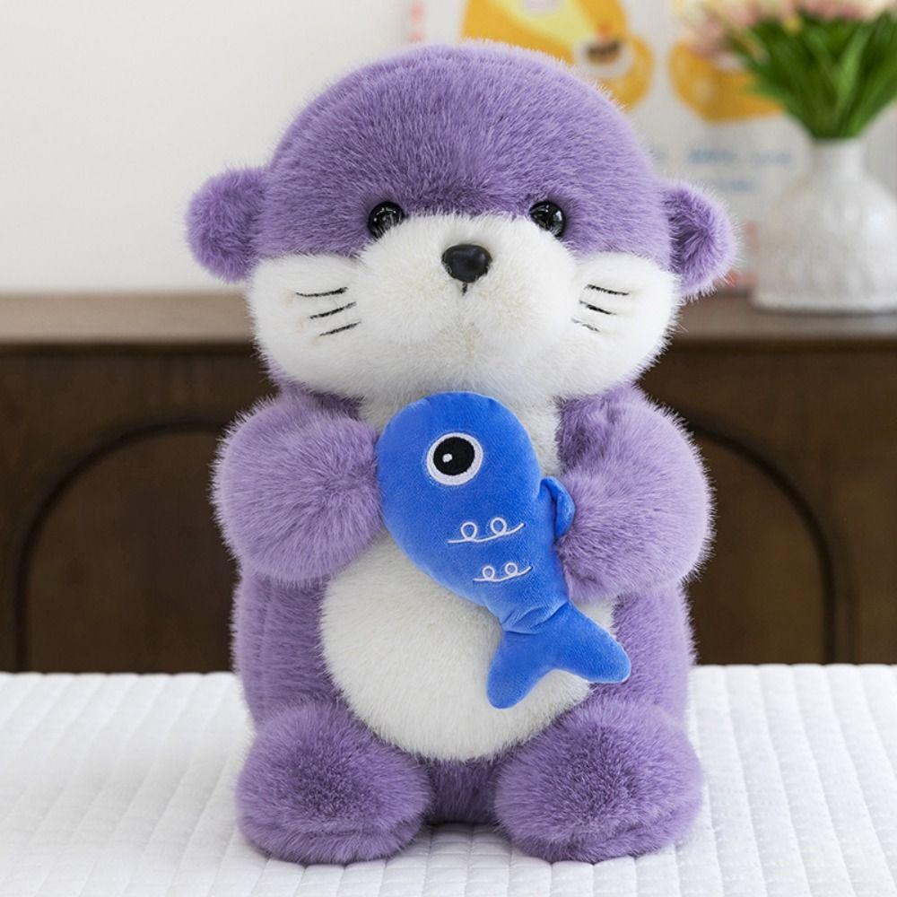 Collection Holding Fish Otter Doll Soft Stuffed Otter Doll Pillow  Children Girls Boys