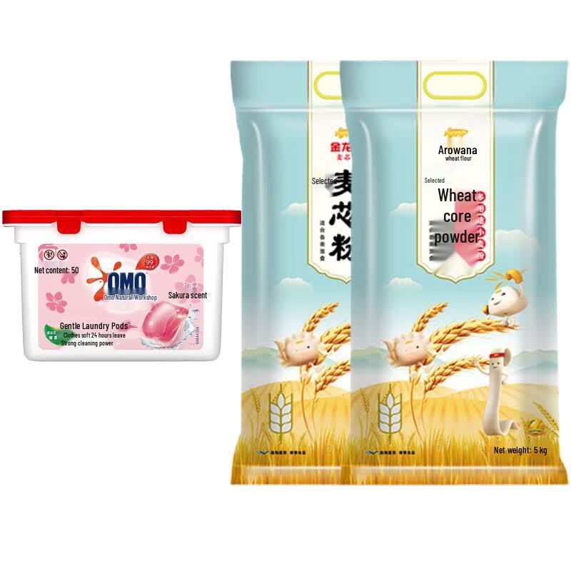 OMO Cherry Blossom Laundry Pods & Multi-Purpose Flour Bundle