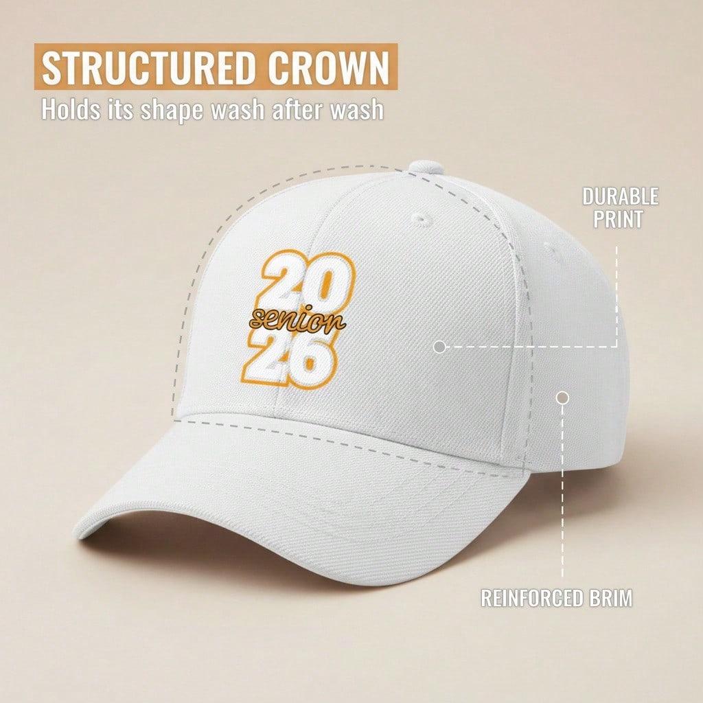 [Graduation Baseball Cap] 2026 Senior Print Unisex Adjustable Polyester Breathable Lightweight Casual Daily Wear Baseball Hat -  Gift For