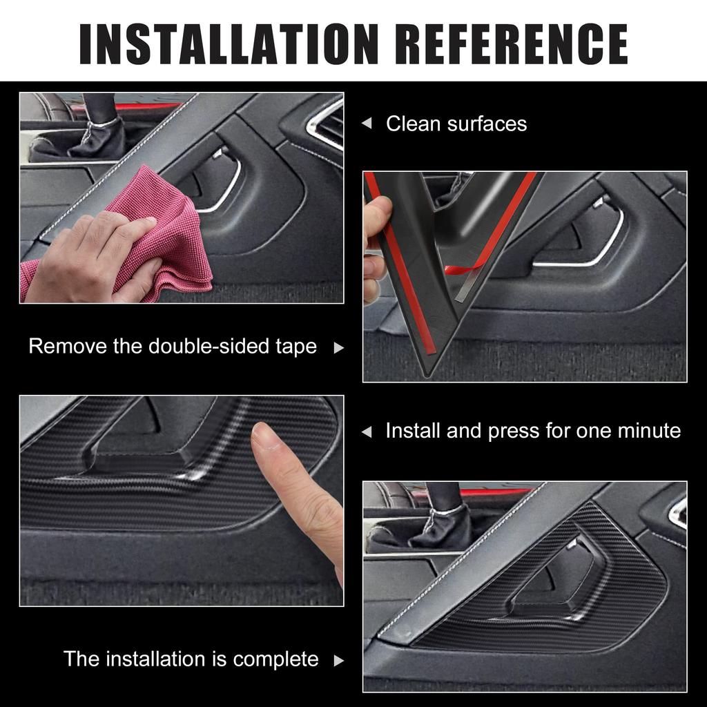 ACROPIX Console Center Armrest Cover Trim for Chevrolet Camaro C7 (2014-2020), Plastic Interior Panel, Carbon Fiber Pattern, Custom Fit, 2 Pieces