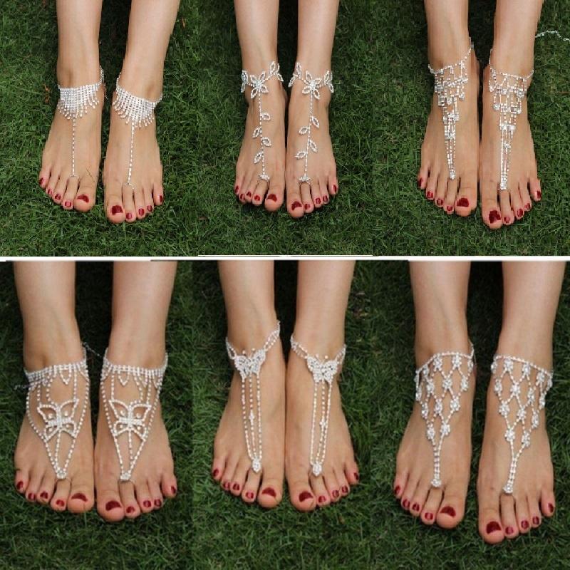 Buy Barefoot Beach Sandals Jewelry Foot Chain Ankle Bracelet Toe Ring