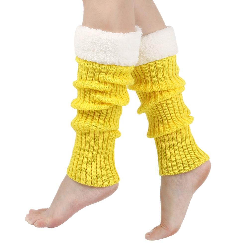 Christmas Knitted Leg Cover Candy Color Leg Warmer Stacked Christmas Leg Sleeve Thickened Foot Cover Strap Leg Socks Girls