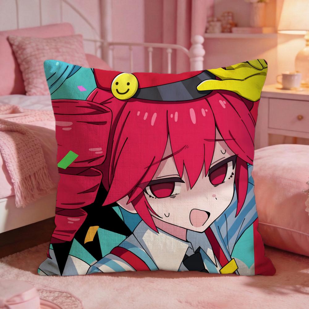 TetoAnime Teto Cushion Cover Premium Comfort Reversible Pillow Cove Two In One Design For Any Room  Car Interior