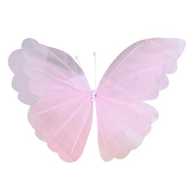 Große Größe 3D Schmetterlingsdekoration Dreidimensional 50cm Großer Gaze-Schmetterling Romantischer Stil Hohl Design Hängender Schmetterling