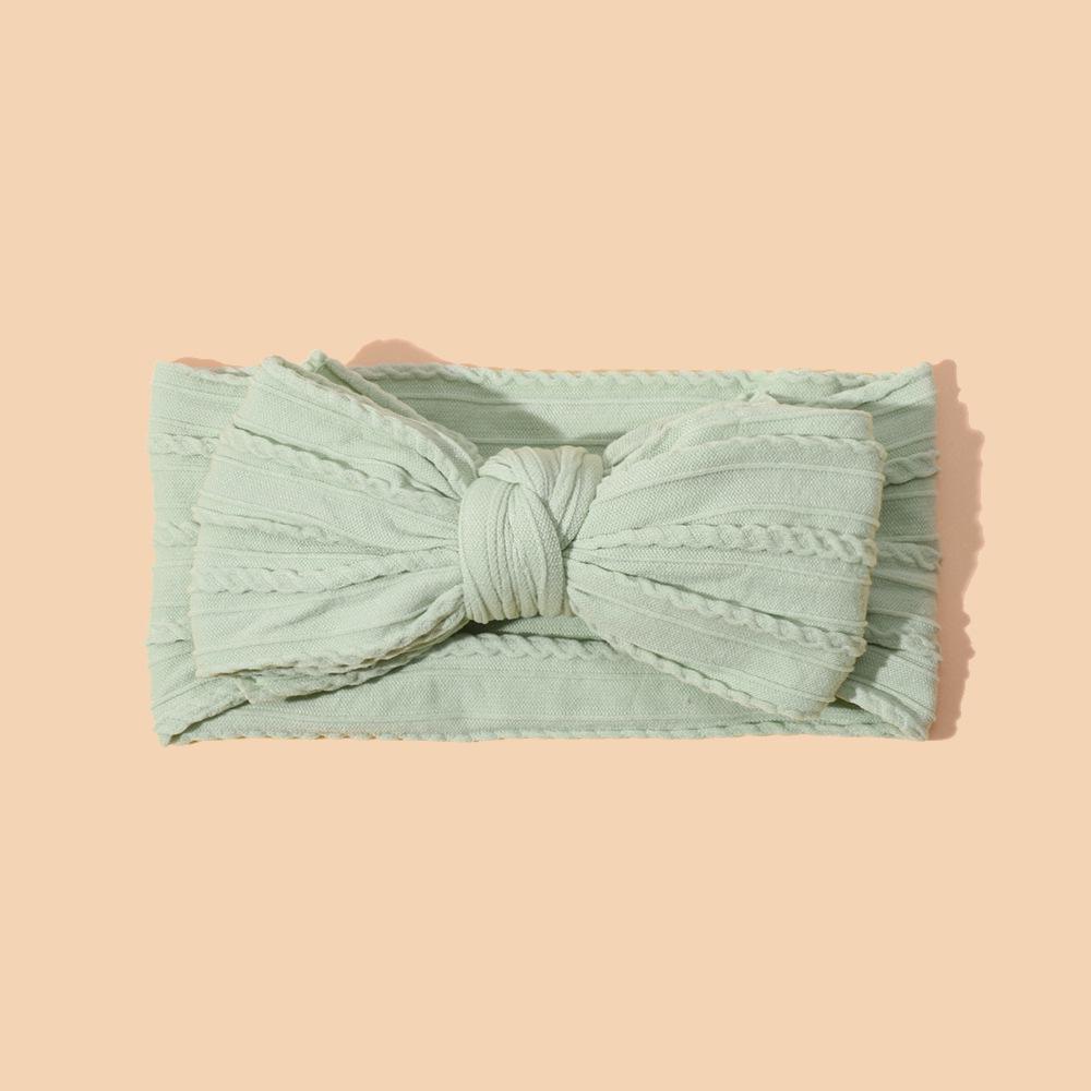 European & American Children's Double-Layer Bow Headband - Soft Nylon Infant Fontanel Protection 
