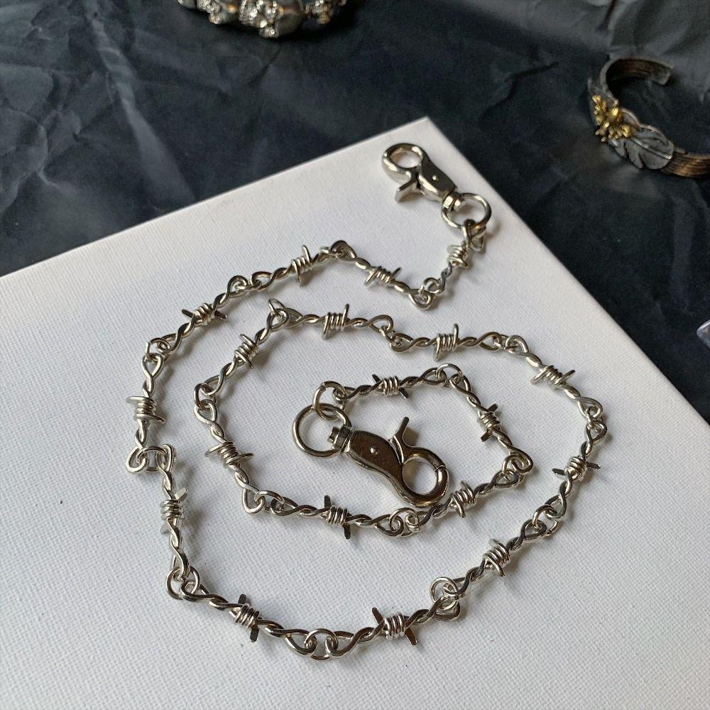 Thorns Wire Pants Chain Metal Punk Necklace Fashion Long Waist Chain Gifts