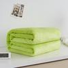 Winter Thick Solid Color Flannel Fleece Blanket Soft Cozy Home Office Gift