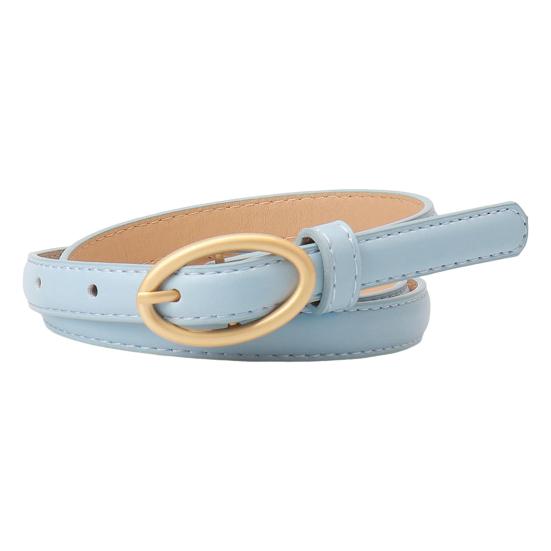 Women Belt Metal Oval Buckle Decor Multi Holes Design Adjustable Length Belt Imitation Leather Waist Strap Shirt Sweater Accessory