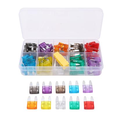 120Pcs Auto Fuses Aluminum Alloy Plastic Auto Fuse Assortment Kit with Clip 2A‑35A