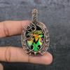 Ammolite Handmade Copper Wire Wrap Jewelry Pendant 2.56" r3S28