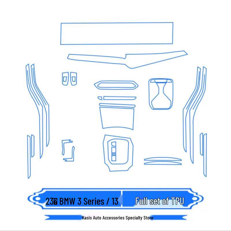 BMW 3 Series/GT (2014-2019) Interior TPU Film Set: Anti-scratch Screen Protector for Console & Dashboard.