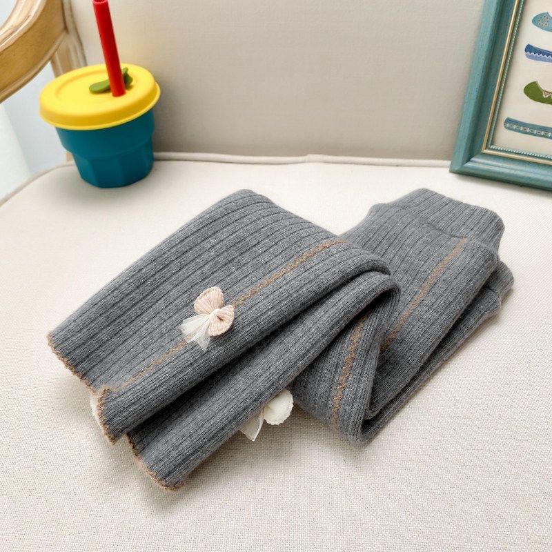 

Girls Fleece Leggings Small Children s Autumn Winter Thickened One-piece Fleece Outer Trousers Baby Winter Wear Warm Pants 90 сірий