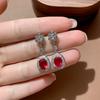 Luxury Korean Crystal Waterdrop Zircon Dangle Earrings for Women Elegant CZ  Sterling Silver Drop Ear Fashion Wedding