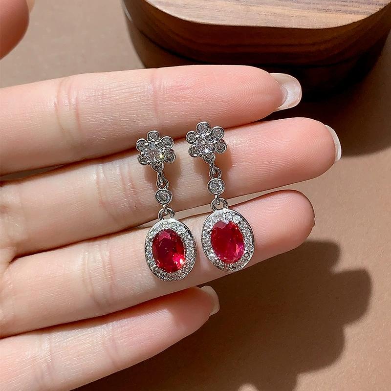 Luxury Korean Crystal Waterdrop Zircon Dangle Earrings for Women Elegant CZ  Sterling Silver Drop Ear Fashion Wedding