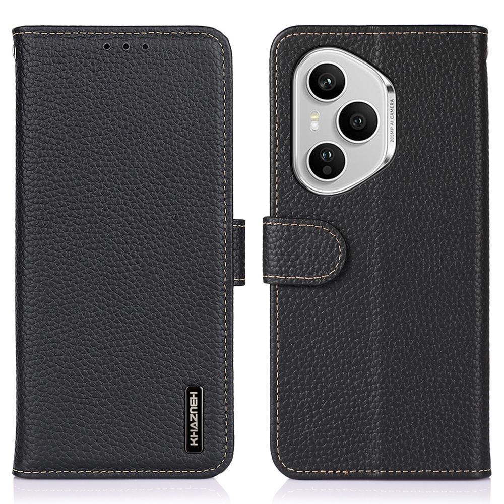 KHAZNEH For Honor 400 Pro 5G (Global) Case Genuine Cow Leather Flip Phone Cover