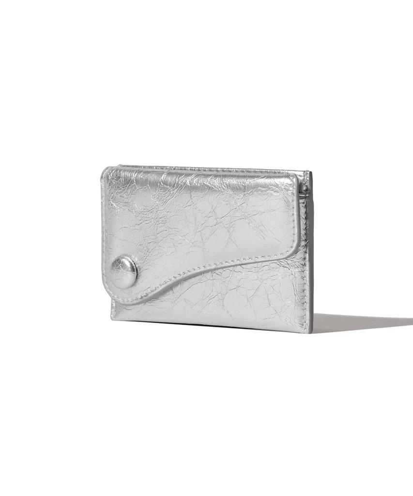 Lemasque Dot Saddle Slim Mini Transit Card Holder Silver