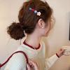 2Pcs Girl Hairpin Non-Slip Floral Design Hand-Painted Flowers Round Beads Side Bang Hair Clips Commuting Style Hair Accessories