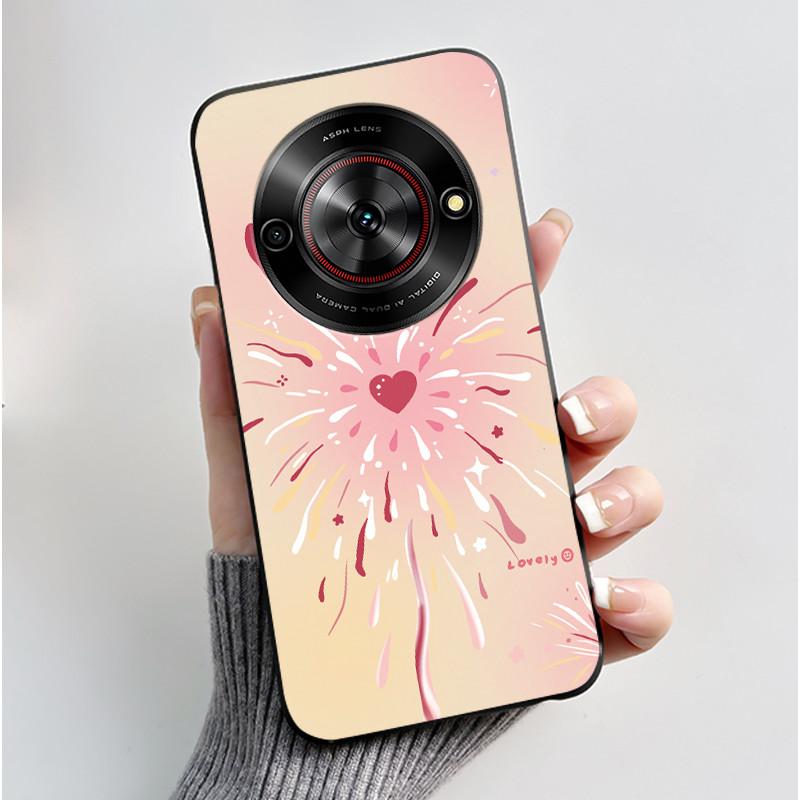 Cute Cartoon Case For ZTE Blade A75 5G/Nubia Focus 5G/Nubia Calf 5G Printing Shell Protective Cover Soft Silicone Black Casing