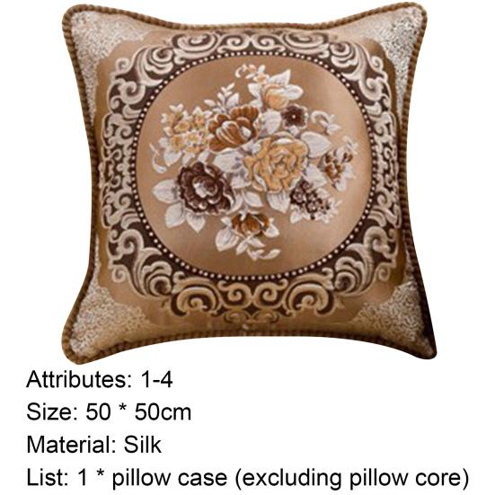 Pillowslip Embroidery Pattern Car Interior Ornaments Silk Satin Sofa Couch Cushion Cover