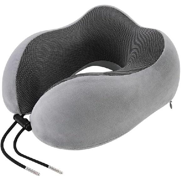 DITSONEO Memory Foam Travel Neck Pillow for Airplanes, Adjustable Portable Neck Pillow for Traveling, Car Rides, Plane Sleeping, Navy