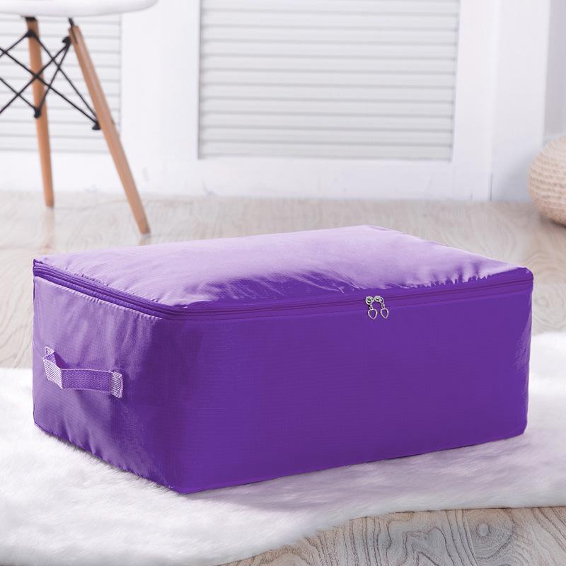 Plain Color Oxford Fabric Clothes Storage Bag Foldable Quilt Dust-Proof Storage Bag Wardrobe Tidy Organizer Home Storage Supplie