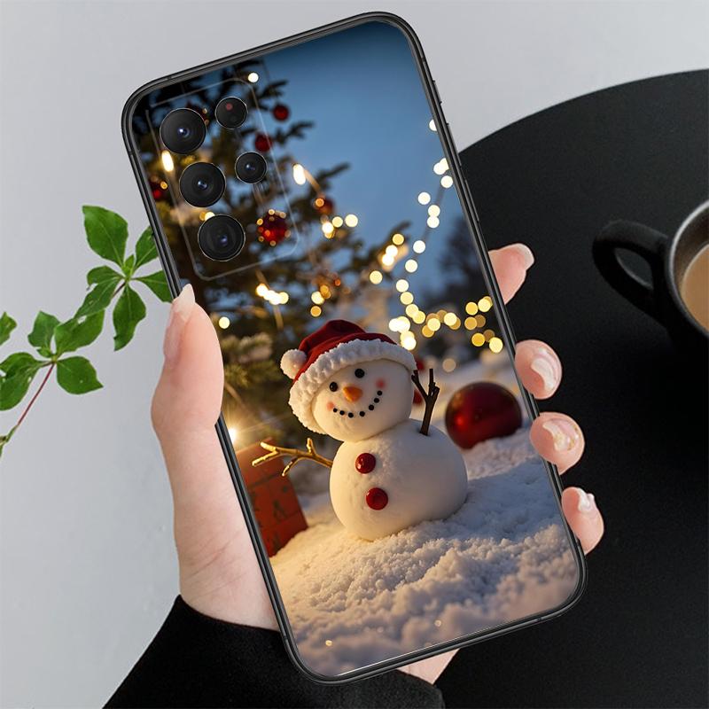 Phone Case For Samsung A55 A16 A56 A36 A35 A15 A53 A54 A33 A34 A25 A05S A52 A52S A14 A26 A71 Cute Snowman Christmas