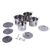 4PCS Stock Pot Set Stainless Steel Induction Cookware Soup Pot with Steam Rack for Kitchen Cooking