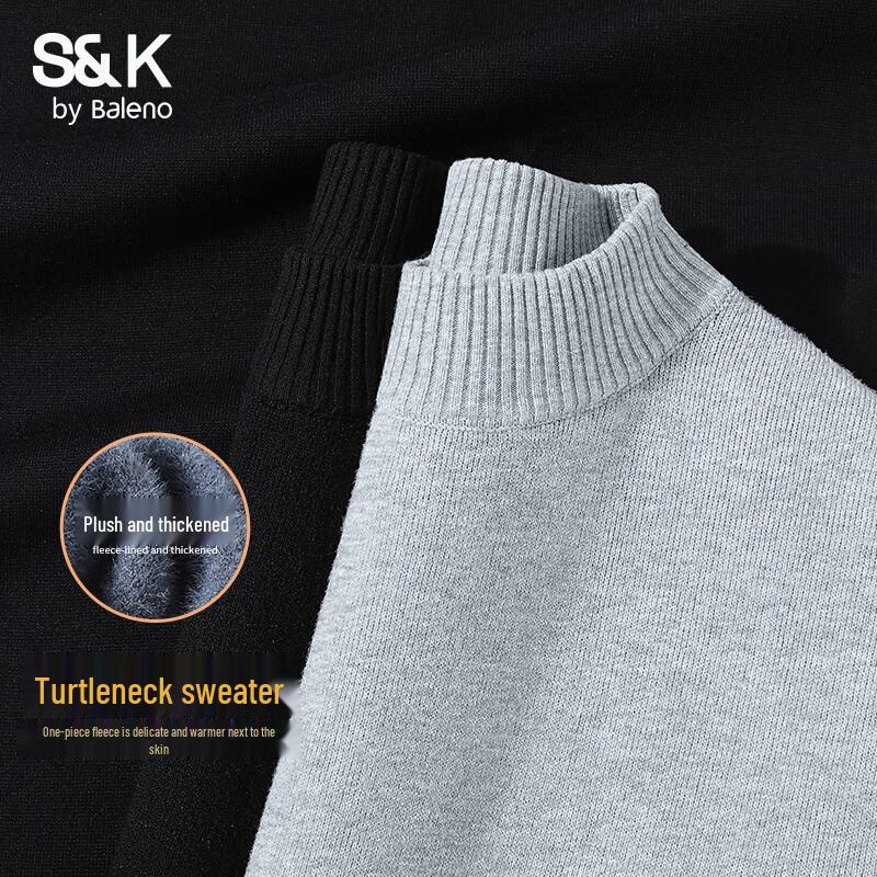 Baleno S&K Series Men's Plush-Lined Turtleneck Sweater
