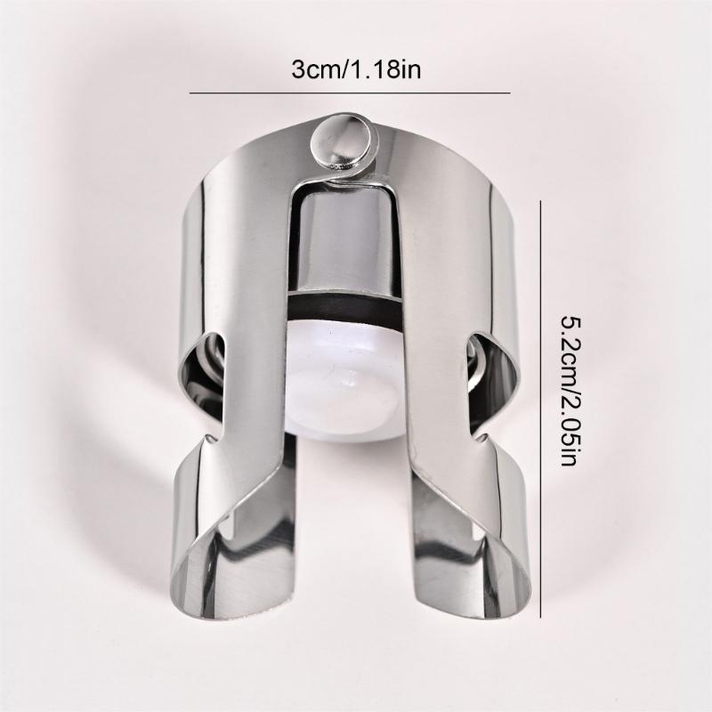 Pack Of 6 Champagne Bottle Savers for Restaurants Leak Proof Bubble Retaining Stoppers Stainless Steel Wine Preserver