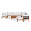 VidaXL Salon de jardin 11 pièces avec coussins, bois d'acacia crème et corde 3057893