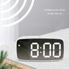 Alarm Clock Digital Morning Wake Up Bedside Thermometer Voice Control Snooze Adjustable Desktop Date Calendar