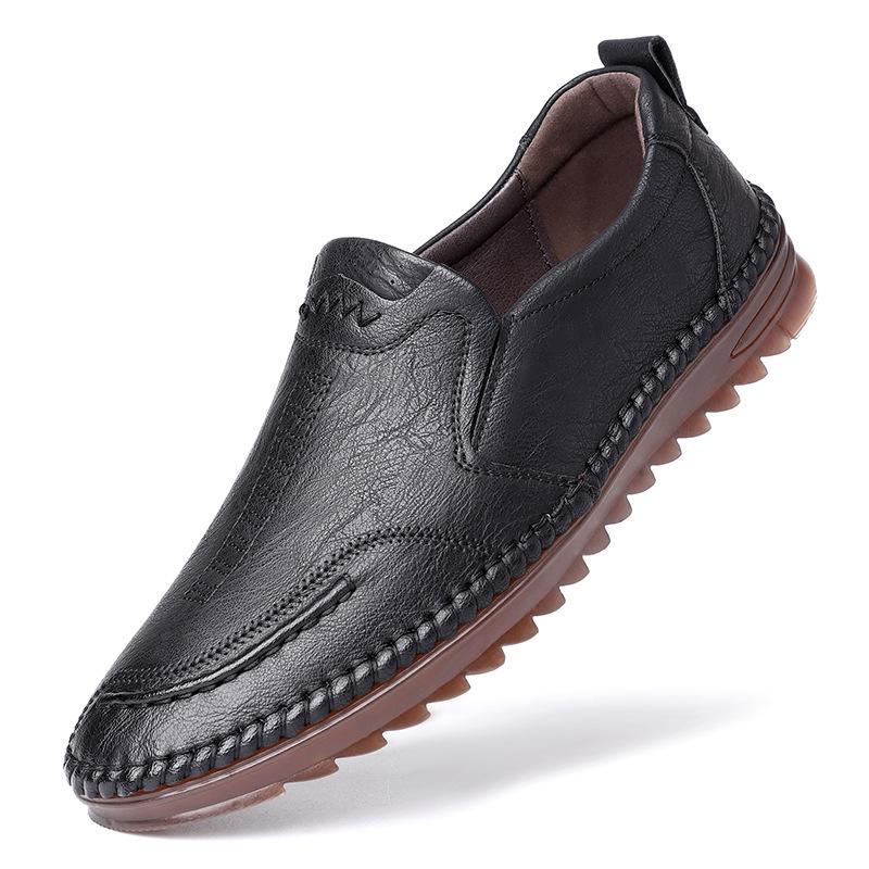 2025 Stylish European Men's Loafers: Trendy Light Luxury Genuine Leather Breathable Casual Shoes