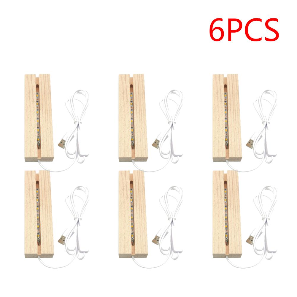1-10PCS LED Wood Light Display Crystal Wooden Lighted Base Stand Acrylic Light Plate Base USB Wooden Base for Resin Art Light
