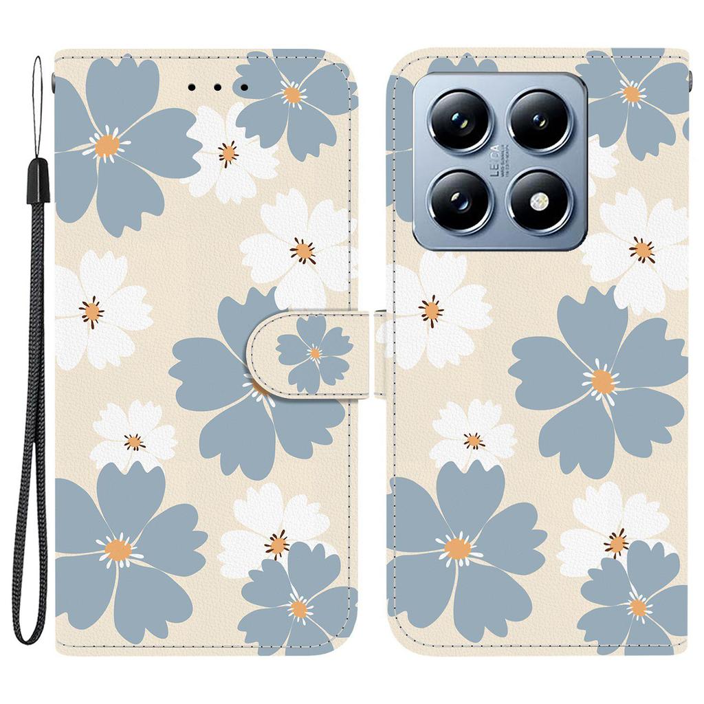 For Xiaomi 14T Wallet Case Pattern Printing Leather Stand Phone Cover with Strap