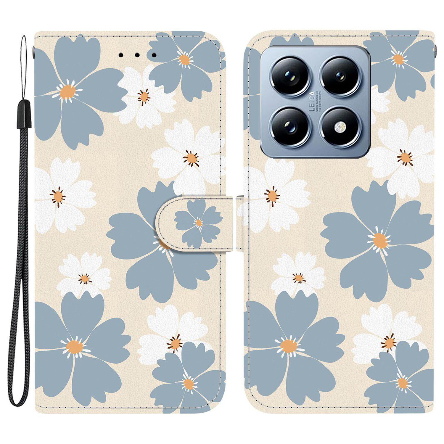 

For Xiaomi 14T Wallet Case Pattern Printing Leather Stand Phone Cover with Strap