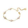 18K Gold Imitation Pearl Bracelet Stainless Steel Clip Gold Bead Chain Simple Fine Commuter Accessories