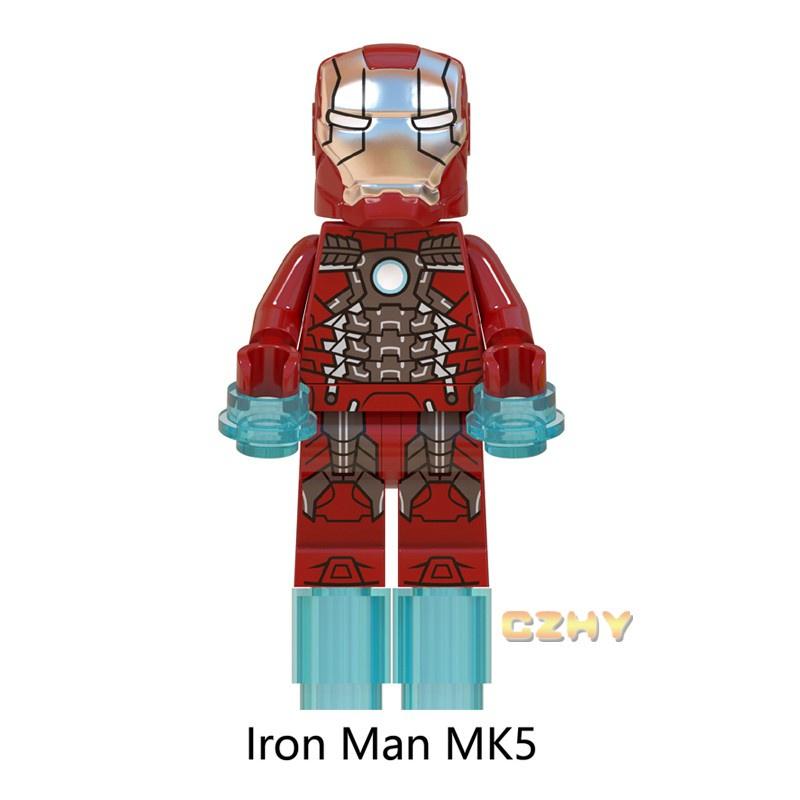 Captain Marvel Minifigures Super Heroes Outrider Iron Man MK50 MK1 MK5 MK85 MK41 Building Blocks Model Bricks Sets Toys for Children WM6055