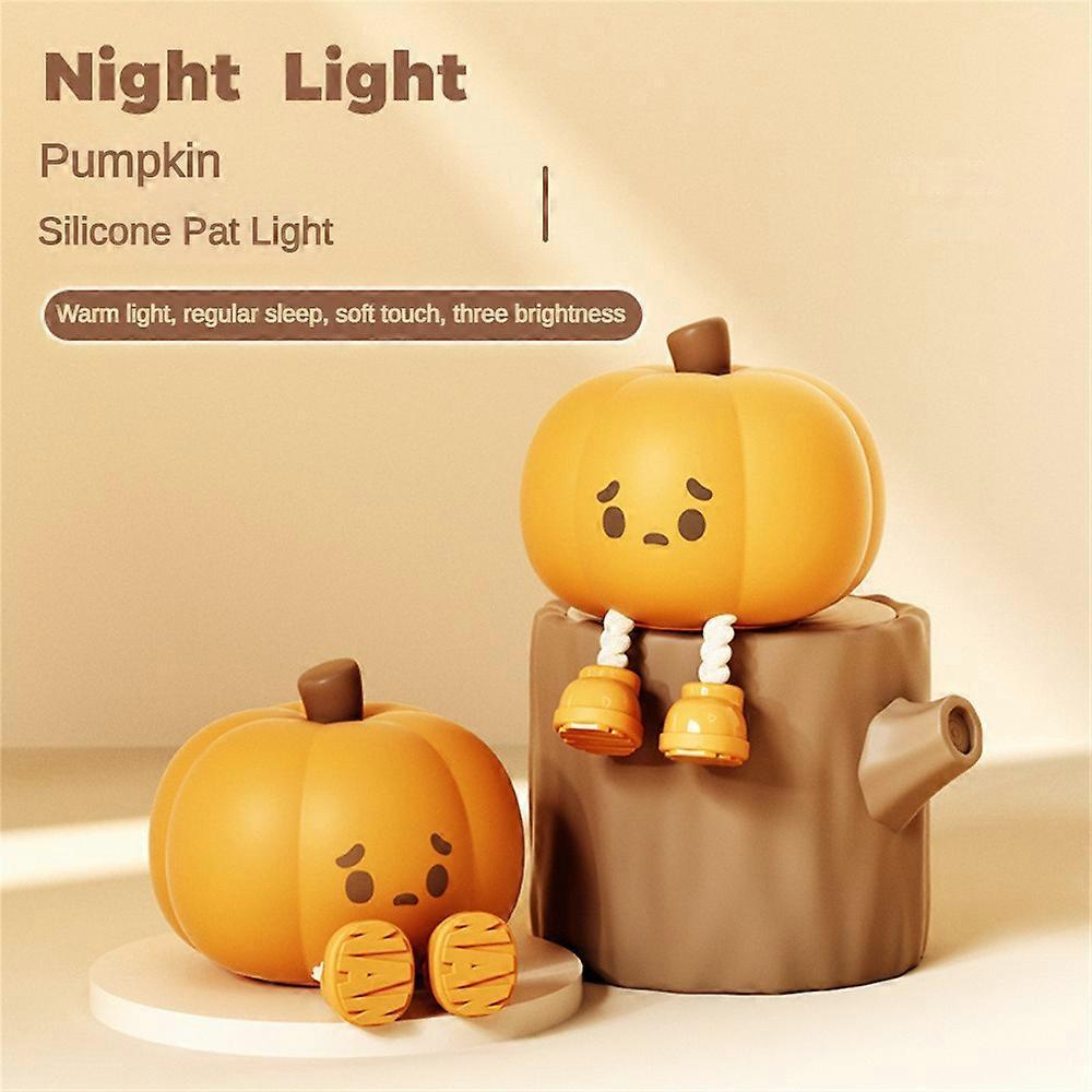 Pumpkin Buddy Light, Cute Pumpkin Decor Silicone Rechargeable Night Lamp