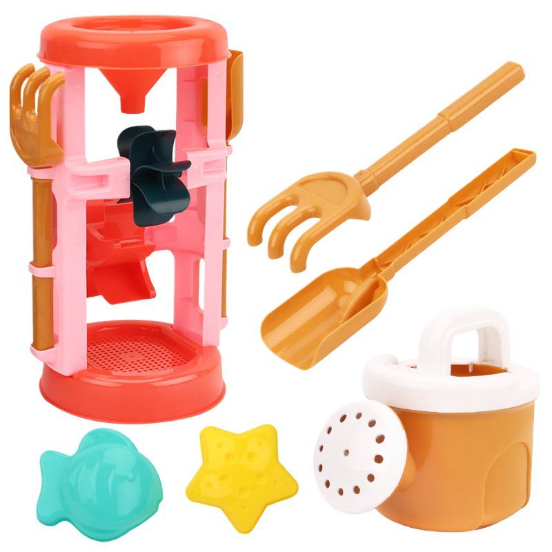 733# 19-teiliges Cartoon-Strandspielzeugset für Kinder - Sandgraben, Wasserspiele, Rollenspiele mit Sanduhr & großer Schaufel