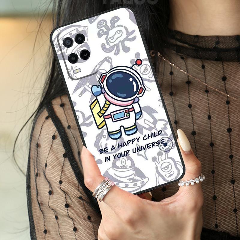 Astronaut Spaceship Case For Oppo A80 A60 A40 A17 A57 A77 A74 A54 A94 A78 A98 A18 A38 A58 A96 A76 A16 A15 A5 Pro
