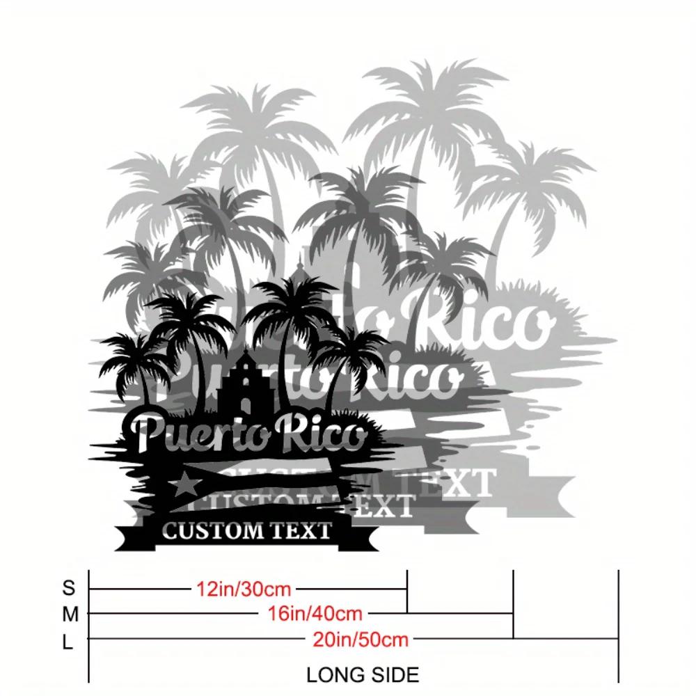 

Puerto Rico Flag Metal Sign, Durable Outdoor Wall Decor, Personalized Nameplate, Island Heritage Art 30cm