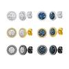 Orecchini a Bottone Piccoli in Zircone di Cristallo di Alta Qualità per Uomo Metallo Placcato Oro Orecchini da Piercing Rotondi Gioielli Moda Punk