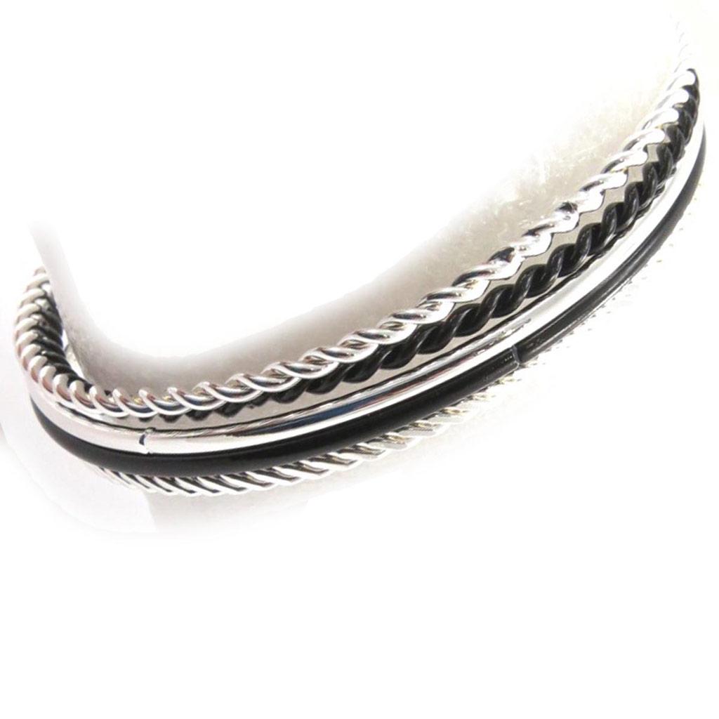 Les Trésors De Lily [J7557] - Brățară designer 'Chorégraphie' negru argintiu