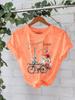 Paris Landmark Print Women's Summer Short-Sleeve T-Shirt