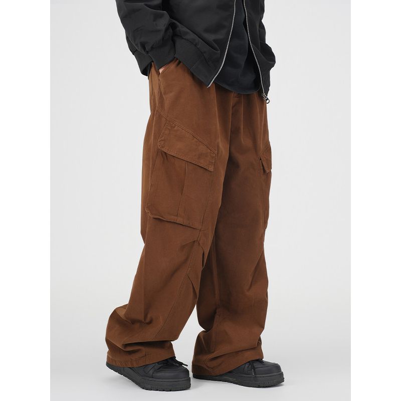 Wassup Trendy Retro Japanese Workwear Pants for Men, Ins-Style Trendy American Loose Straight-Leg Wide-Leg Casual Long Pants