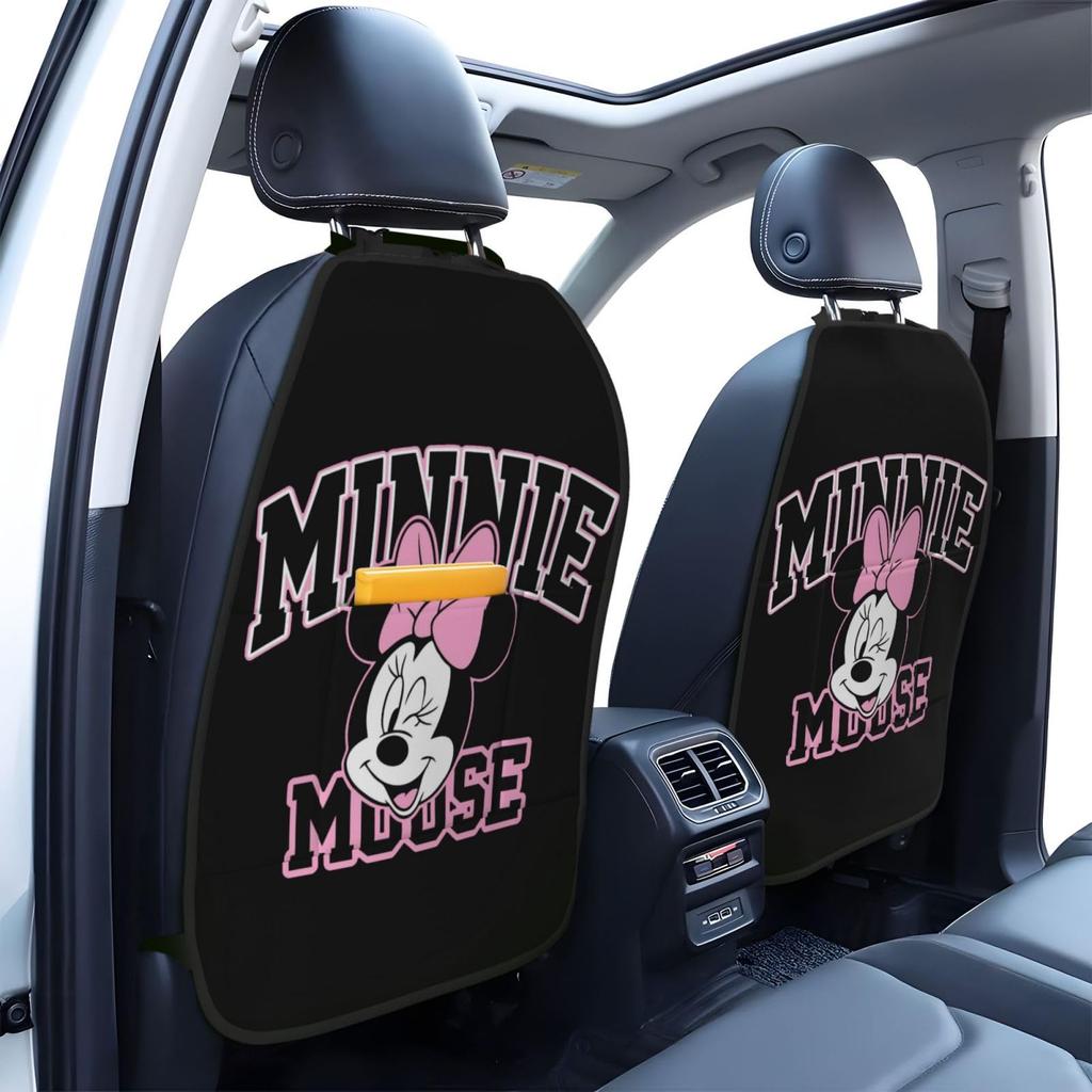 Kick Guard, 2-piece Set, Minnie Mouse Seat Back Pocket, Car Storage Pocket, Rear Seat