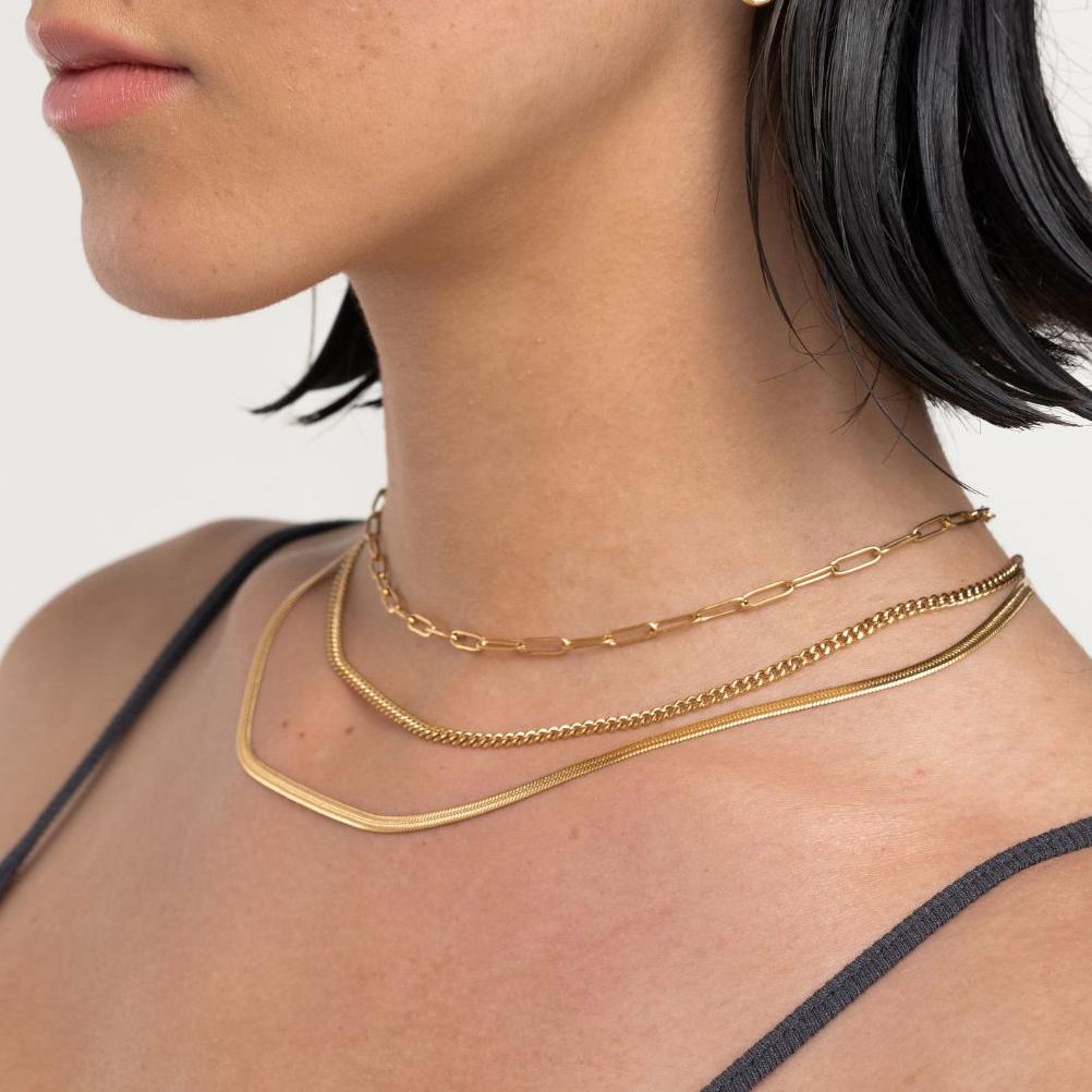 Youthway Versatile Statement  Gold Plated Stainless Steel Multi Layer Chain Necklace Anti Allergic Fashion Women Jewelry Gift